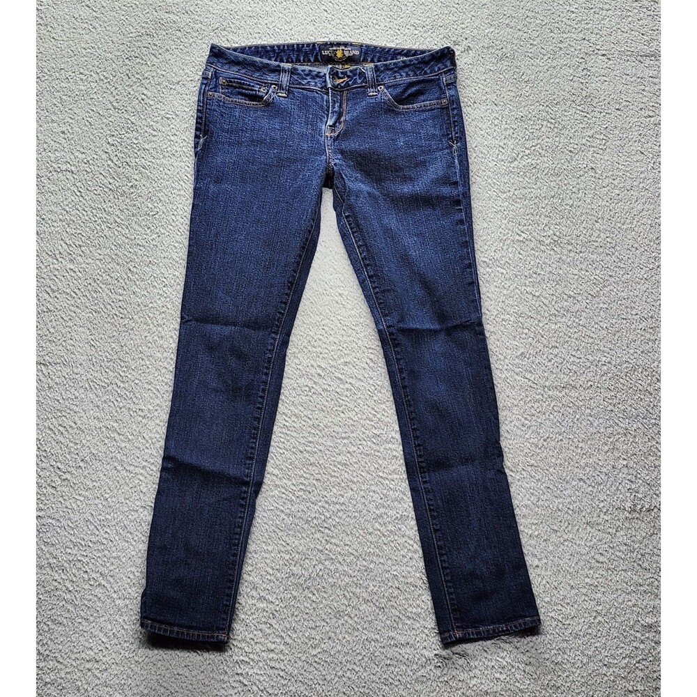 Lucky Brand Lola Skinny Jeans Women’s 8/29 Dark Wash Blue Denim Stretch Low Rise